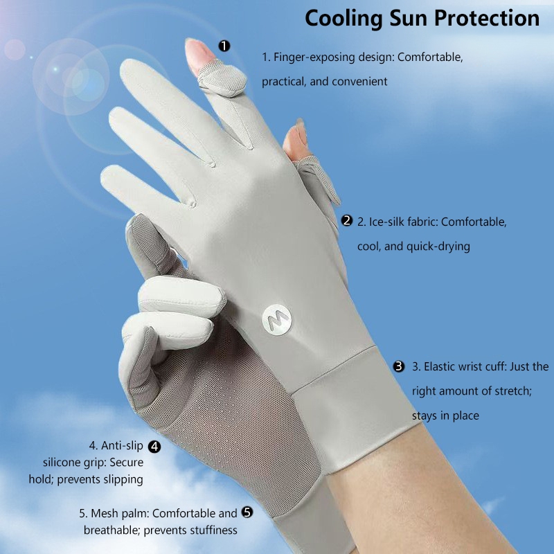 Sunscreen Ice Silk Breathable  - Outdoor Sport Gloves review and price