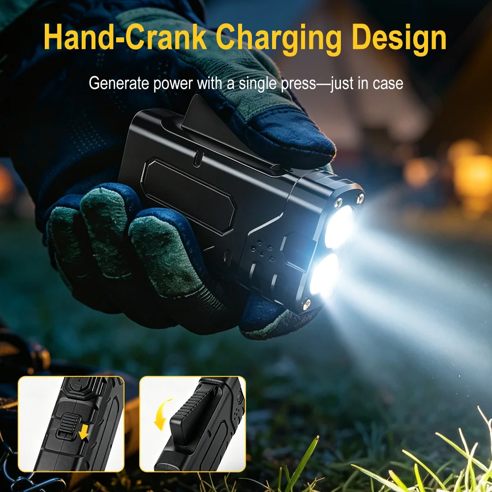 BORUIiT Hand Crank EDC LED Fla - Outdoor Sport Gear review and price