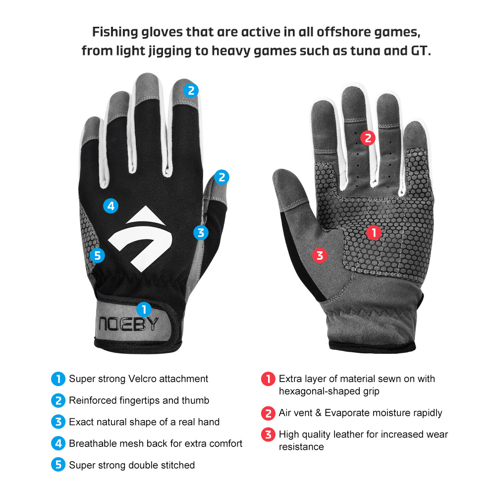 NOEBY Fishing Gloves Non-slip  - Outdoor Sport Gloves review and price
